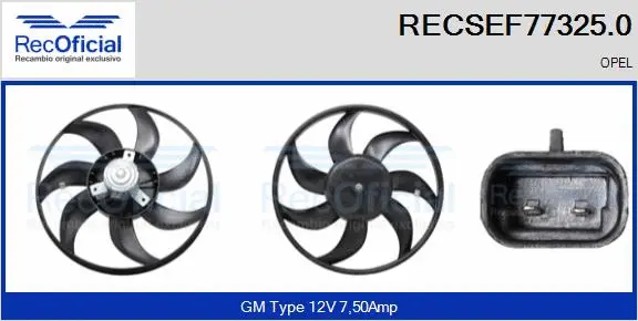 Fan, engine cooling (RECSEF77325.0)