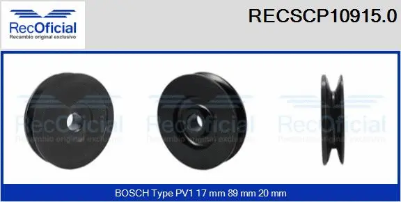 Belt Pulley, alternator (RECSCP10915.0)