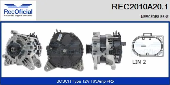 Alternator (REC2010A20.1)