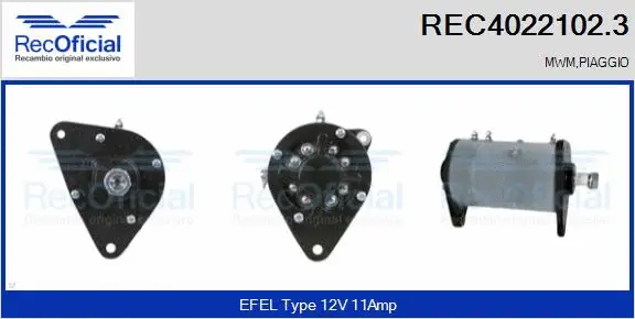 Alternator, starter (REC4022102.3)