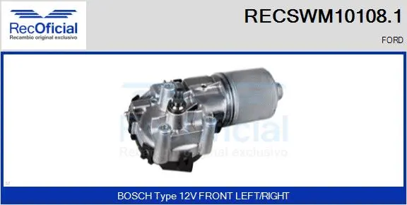Wiper Motor (RECSWM10108.1)
