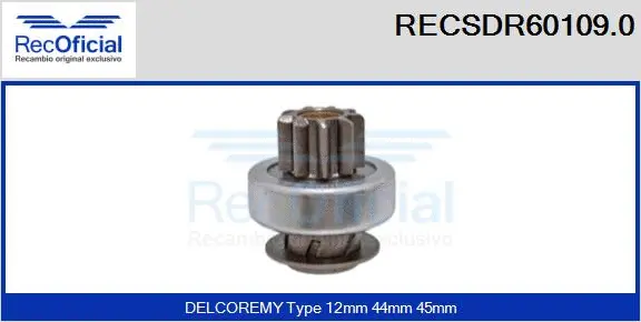 Pinion, starter (RECSDR60109.0)