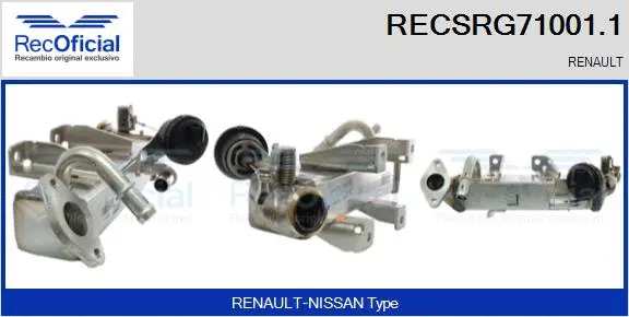 Cooler, exhaust gas recirculation (RECSRG71001.1)