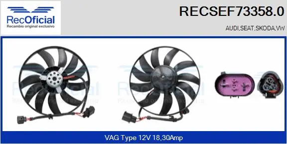 Fan, engine cooling (RECSEF73358.0)