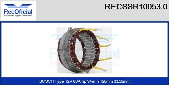 Stator, alternator (RECSSR10053.0)