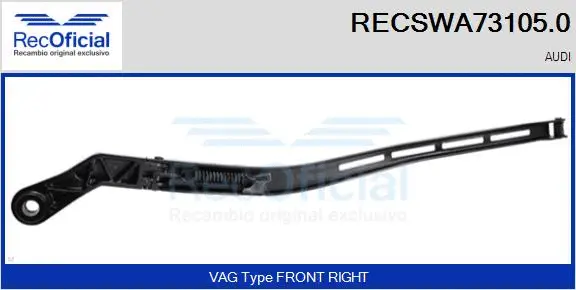 Wiper Arm, window cleaning (RECSWA73105.0)