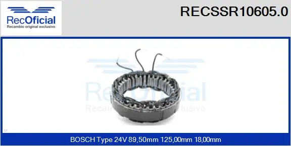 Stator, alternator (RECSSR10605.0)