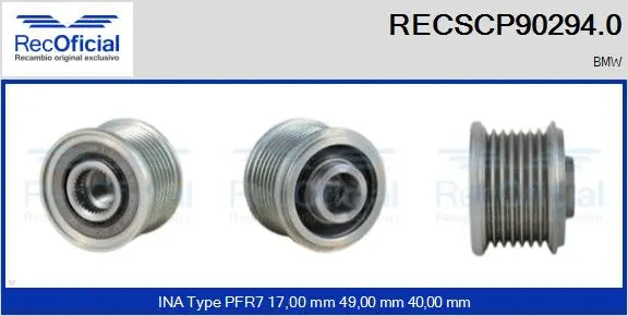 Belt Pulley, alternator (RECSCP90294.0)