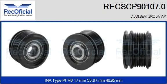 Belt Pulley, alternator (RECSCP90107.0)