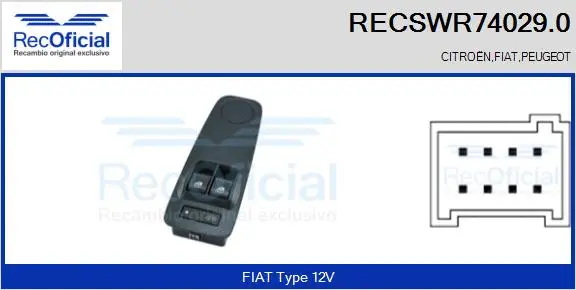 Switch, window regulator (RECSWR74029.0)