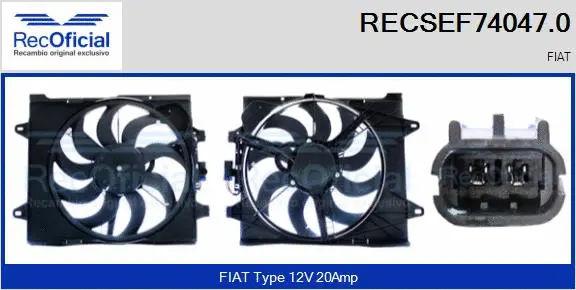 Electric Motor, radiator fan (RECSEF74047.0)