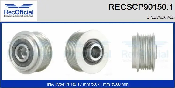 Belt Pulley, alternator (RECSCP90150.1)