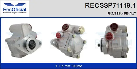 Hydraulic Pump, steering (RECSSP71119.1)