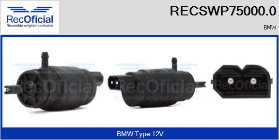 Washer Fluid Pump, window cleaning (RECSWP75000.0)
