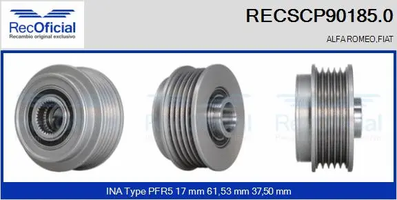 Belt Pulley, alternator (RECSCP90185.0)