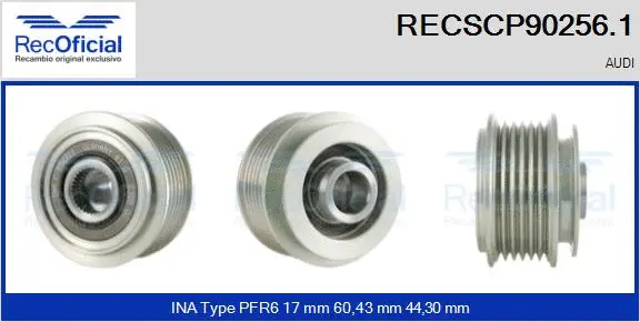 Belt Pulley, alternator (RECSCP90256.1)