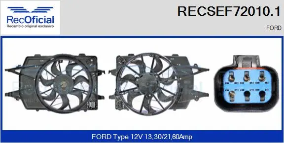Electric Motor, radiator fan (RECSEF72010.1)