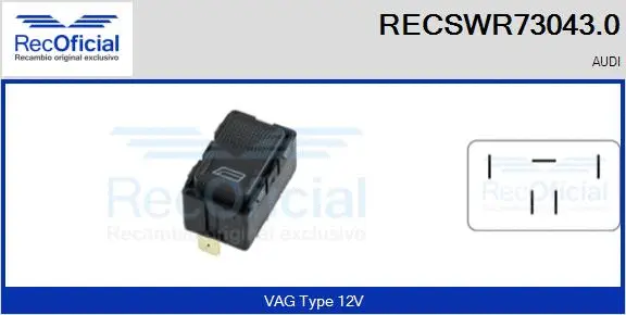 Switch, window regulator (RECSWR73043.0)
