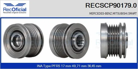 Belt Pulley, alternator (RECSCP90179.0)