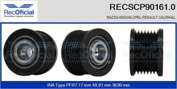 Belt Pulley, alternator (RECSCP90161.0)