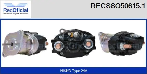 Solenoid Switch, starter (RECSSO50615.1)