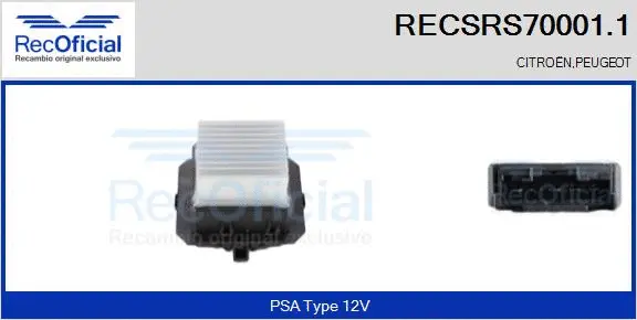 Resistor, interior blower (RECSRS70001.1)