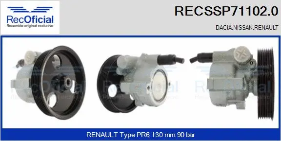 Hydraulic Pump, steering (RECSSP71102.0)