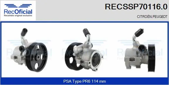 Hydraulic Pump, steering (RECSSP70116.0)