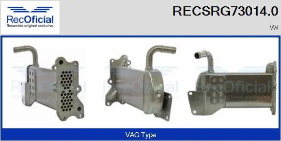 Cooler, exhaust gas recirculation (RECSRG73014.0)