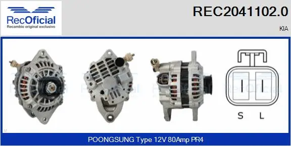 Alternator (REC2041102.0)