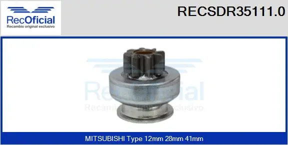 Pinion, starter (RECSDR35111.0)