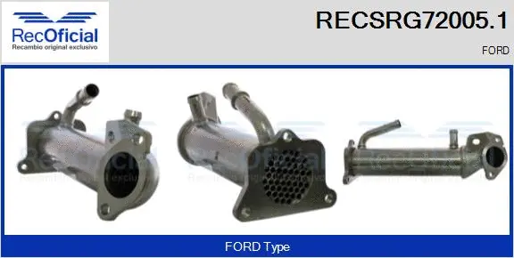 Cooler, exhaust gas recirculation (RECSRG72005.1)