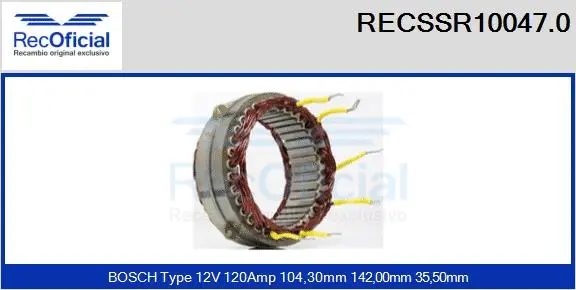 Stator, alternator (RECSSR10047.0)
