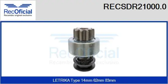 Pinion, starter (RECSDR21000.0)