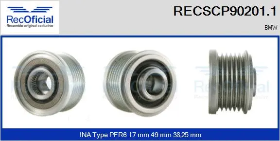 Belt Pulley, alternator (RECSCP90201.1)