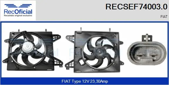 Electric Motor, radiator fan (RECSEF74003.0)