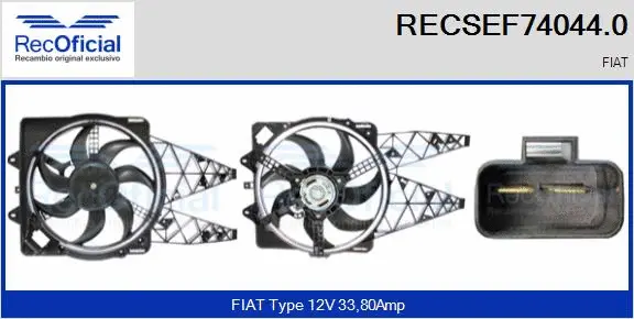 Electric Motor, radiator fan (RECSEF74044.0)