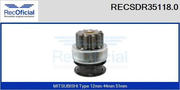 Pinion, starter (RECSDR35118.0)