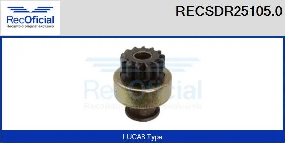 Pinion, starter (RECSDR25105.0)