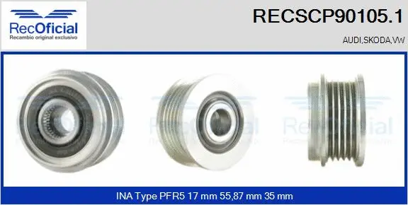 Belt Pulley, alternator (RECSCP90105.1)