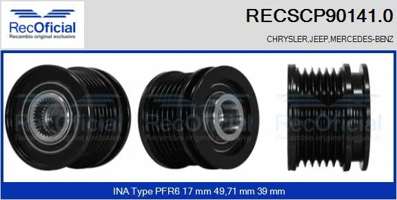 Belt Pulley, alternator (RECSCP90141.0)