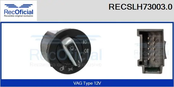 Switch, headlight (RECSLH73003.0)