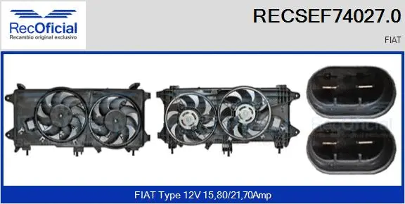 Electric Motor, radiator fan (RECSEF74027.0)