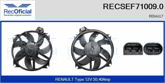 Electric Motor, radiator fan (RECSEF71009.0)