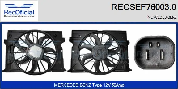 Electric Motor, radiator fan (RECSEF76003.0)