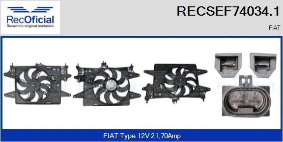 Electric Motor, radiator fan (RECSEF74034.1)