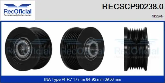 Belt Pulley, alternator (RECSCP90238.0)