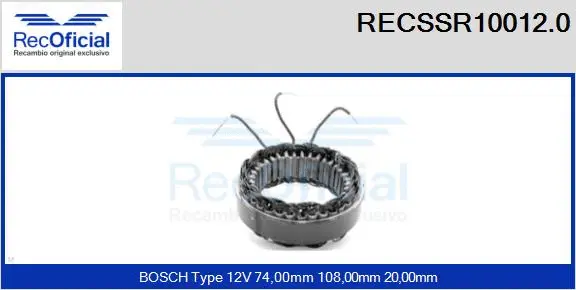 Stator, alternator (RECSSR10012.0)
