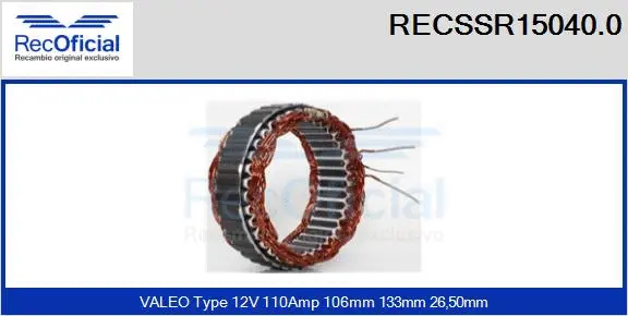 Stator, alternator (RECSSR15040.0)