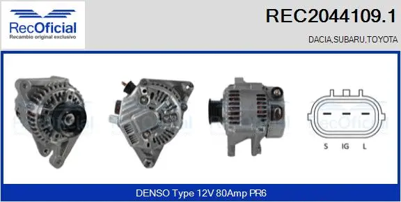 Alternator (REC2044109.1)